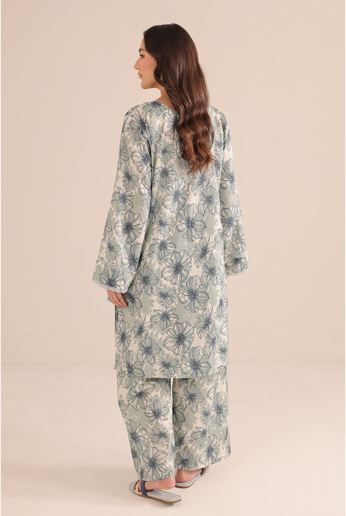 2 Piece  Stitched Printed Cotton Lawn Suit - Ready to Wear