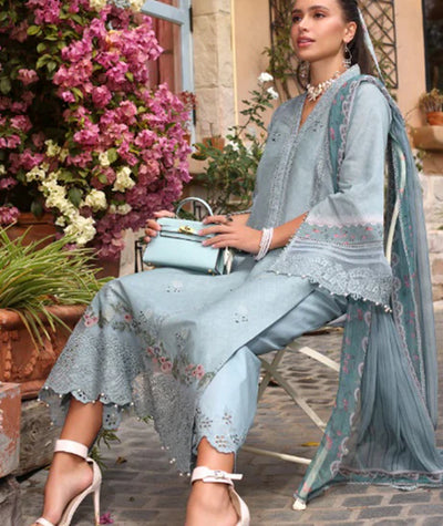 3 Piece Stitched Embroidery Lawn Dress - Ready to Wear