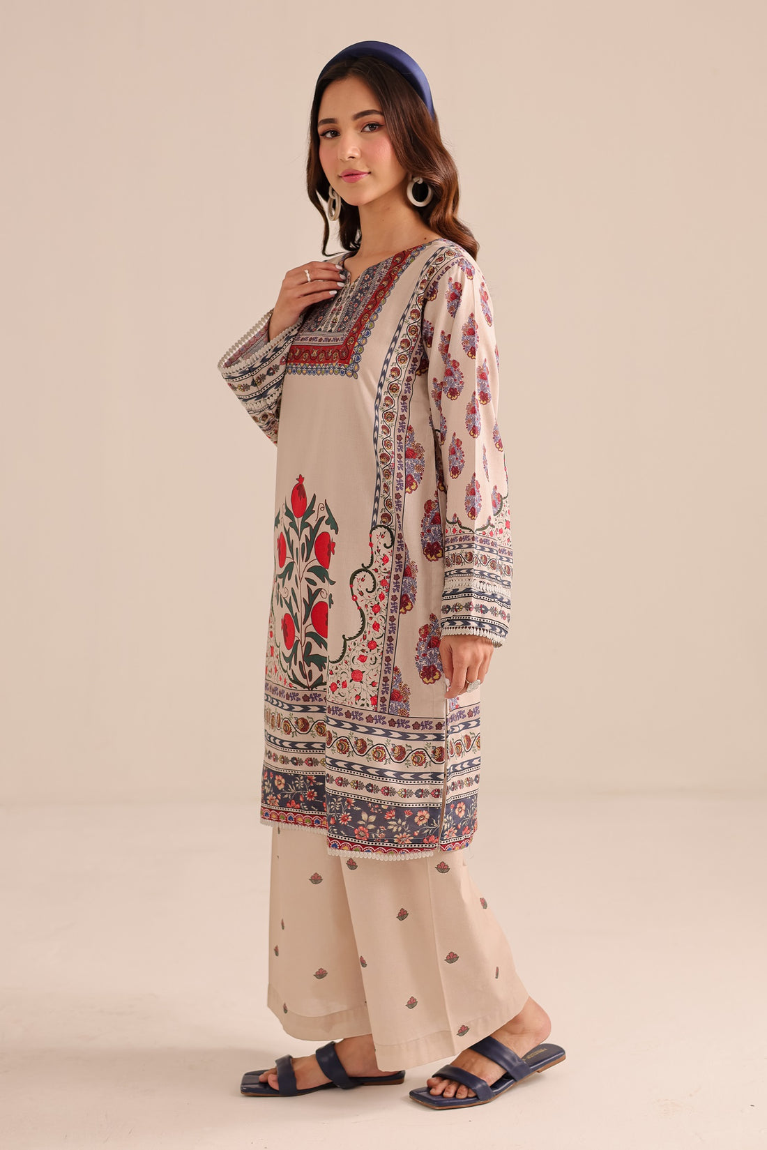 2 Piece Stitched  Printed Cotton Lawn Suit - Ready to Wear