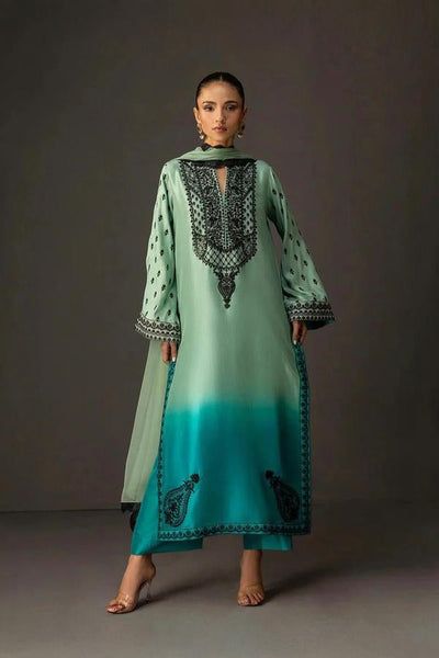 3 Piece Silk Stitched Suit - Ready To Wear