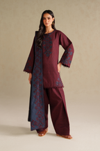 3 Piece Stitched Dhank Suit - Ready to Wear