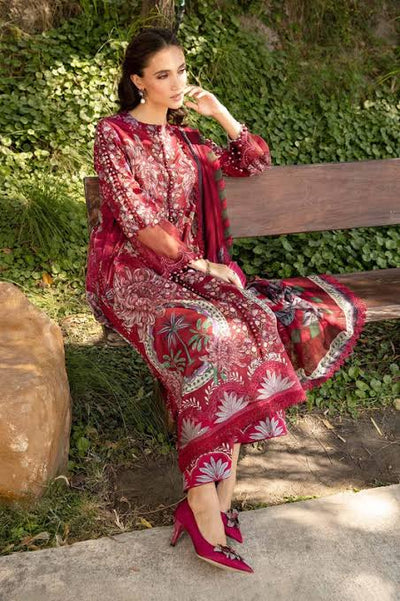 3 Piece Stitched Lawn Suit - Ready To Wear