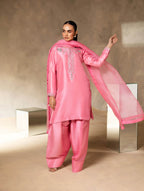 Stitched Luxury Cotton Silk Suit – Hand-Embellished Elegance