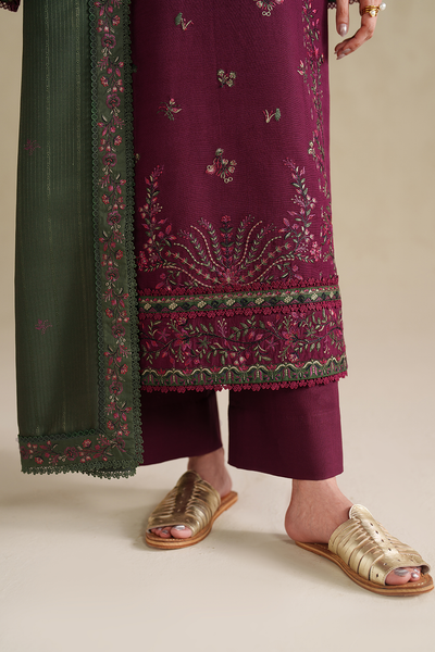 3 Piece Stitched Dhank  suit -  Ready  to  Wear
