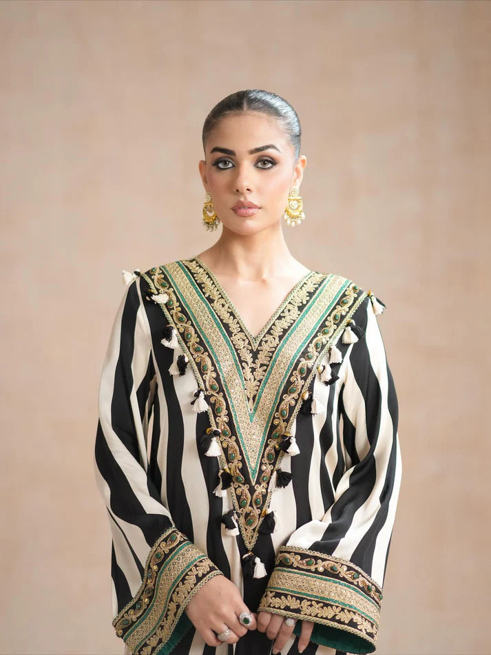 3 Piece  Stitched Silk Suit - Ready to  Wear