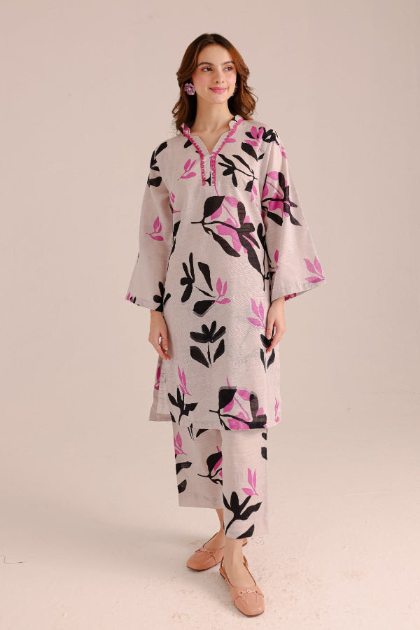 2  Piece Stitched Printed Cotton Lawn Suit -  Ready to Wear