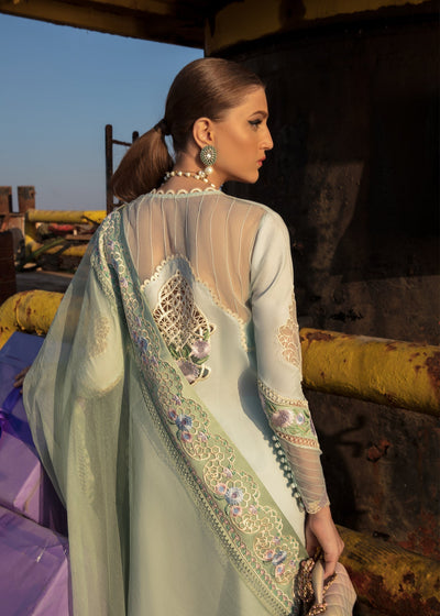 03 Piece Shade V Panel Fully Heavy Embroidered suit