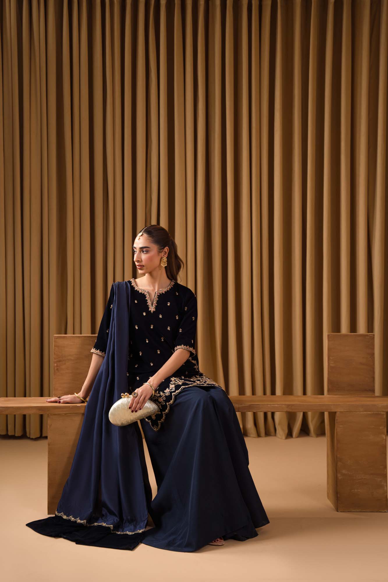 Luxury Hand-Embellished Micro Velvet Formal Suit