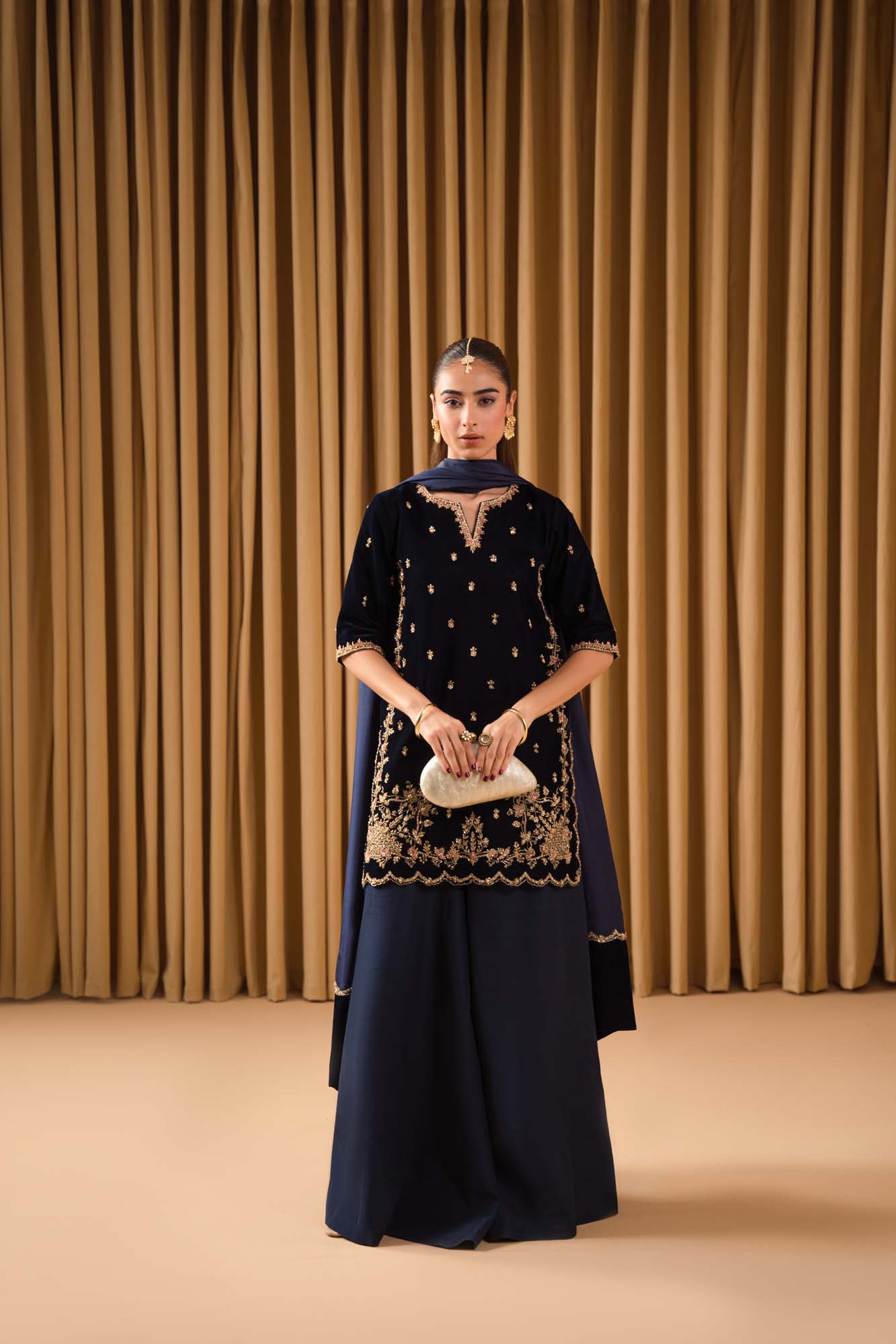 Luxury Hand-Embellished Micro Velvet Formal Suit