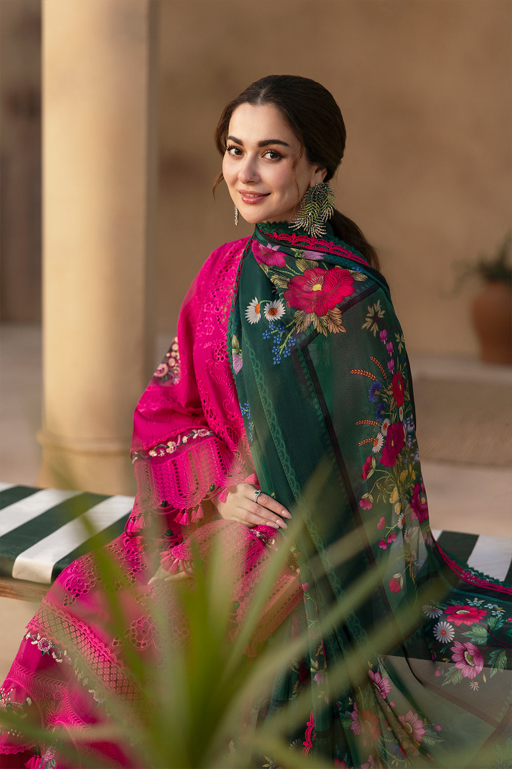 3 Piece  Stitched  Chicken Kari Lawn suit - Ready to Wear