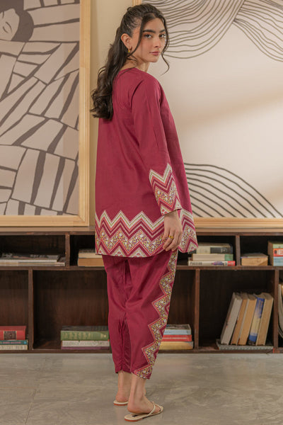 2-Piece Stitched Screen-Printed Suit  -  Ready  to Wear