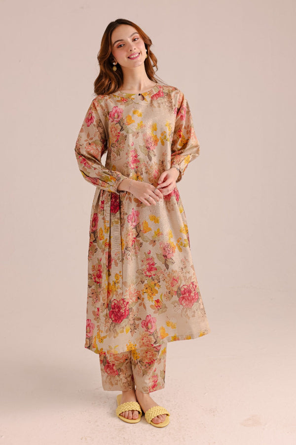 2  Piece Stitched Printed Cotton Lawn Suit -  Ready to Wear