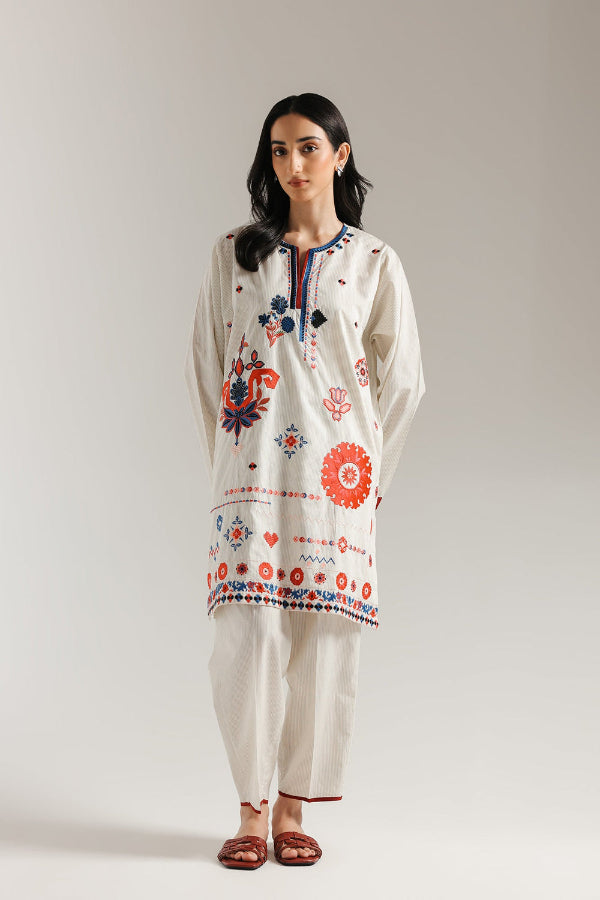 2 PC Stitched Embroidered Suit - Ready to Wear