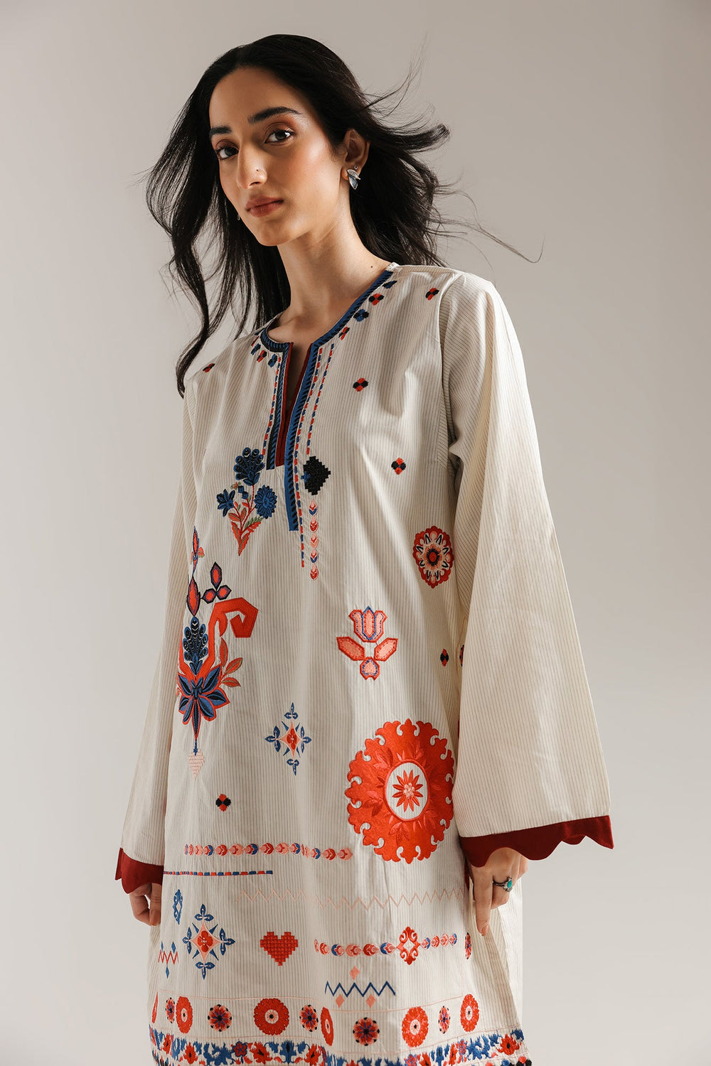 2 PC Stitched Embroidered Suit - Ready to Wear