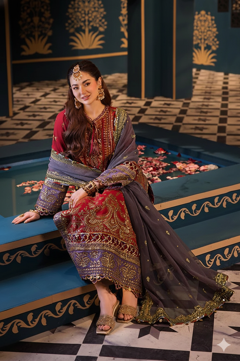 3 Piece Stitched Lawn Cotton  suit - Ready to Wear