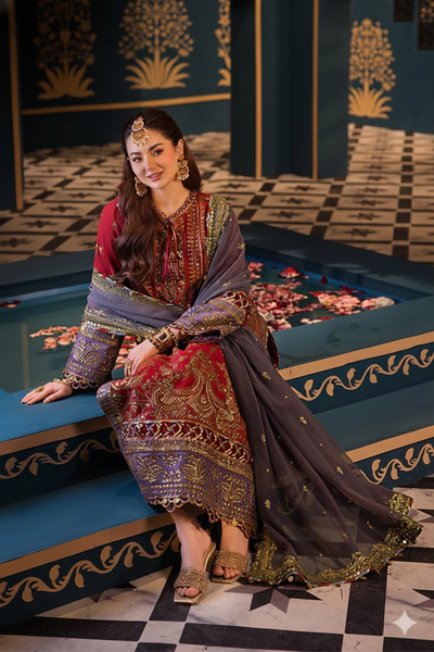 3 Piece Stitched Lawn Cotton  suit - Ready to Wear