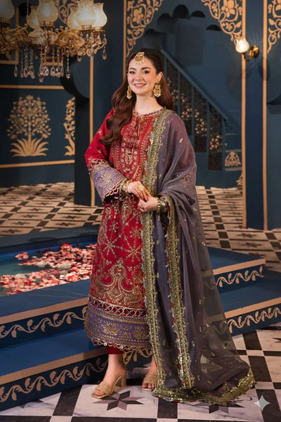 3 Piece Stitched Lawn Cotton  suit - Ready to Wear