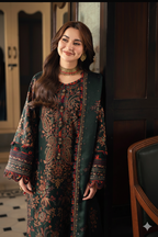 3 Piece  Stitched Dhank Suit - Ready   to Wear