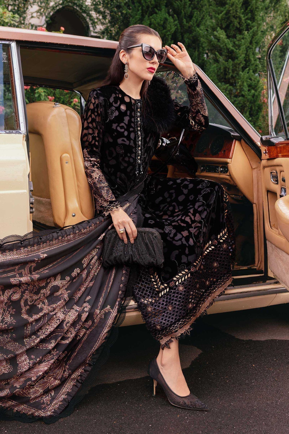 3 Piece Stitched Velvet  Suit - Ready  to Wear