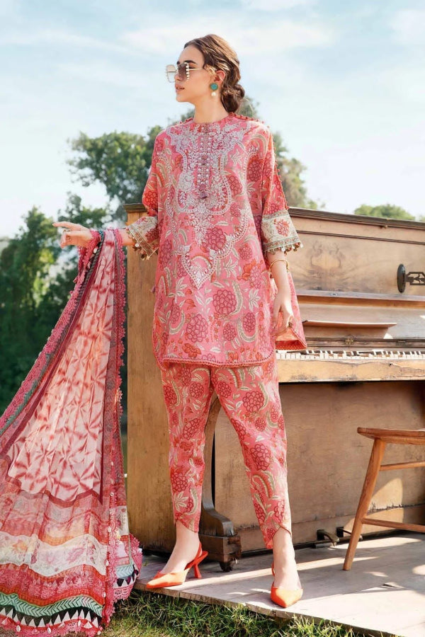 3 Piece Stitched Lawn Dress - Ready To Wear