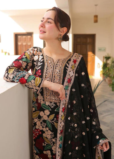 3 Piece Embroidery Chiffon Stitched Suit - Ready To Wear