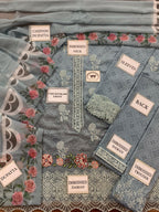 3 Piece Stitched Embroidery Lawn Dress - Ready to Wear