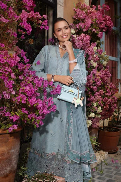 3 Piece Stitched Embroidery Lawn Dress - Ready to Wear