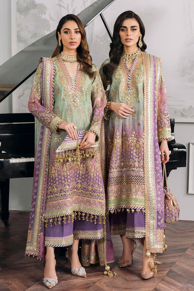 3 Piece Chiffon Stitched Suit with Silk Trouser - Ready To Wear