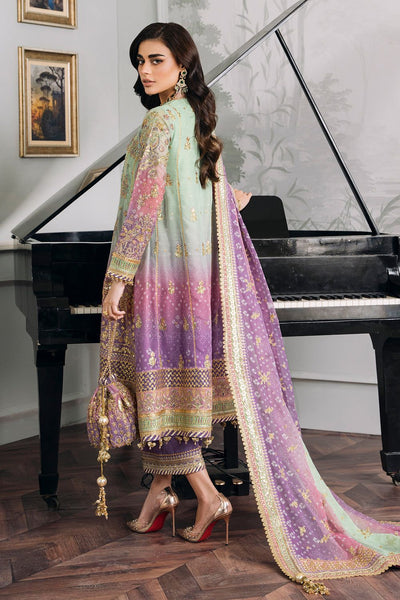 3 Piece Chiffon Stitched Suit with Silk Trouser - Ready To Wear
