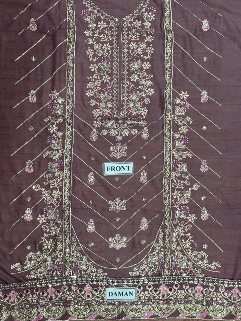 3 Piece Chiffon Stitched Suit - Ready to Wear