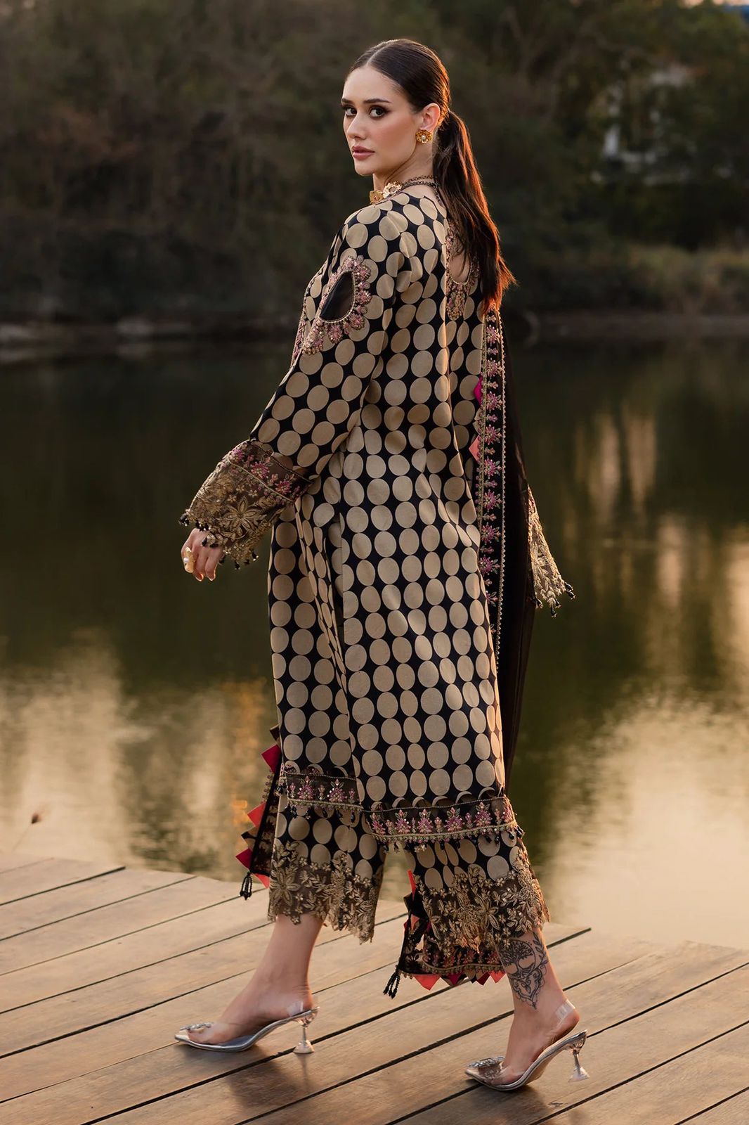 3 Piece Stitched Lawn Suit - Ready To Wear