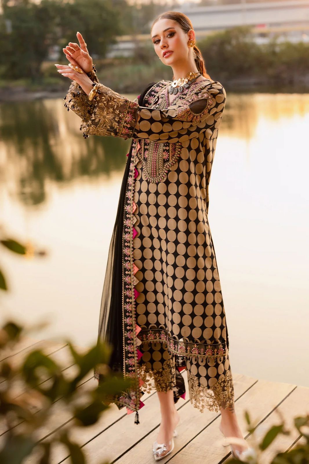 3 Piece Stitched Lawn Suit - Ready To Wear