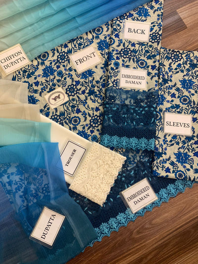 3 Piece Stitched Lawn Suit - Read To Wear