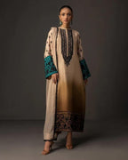 3 Piece Silk Stitched Suit - Ready To Wear