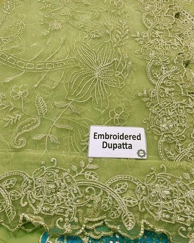 3 Piece Stitched Chikankari Embroidery Dress - Ready To Wear