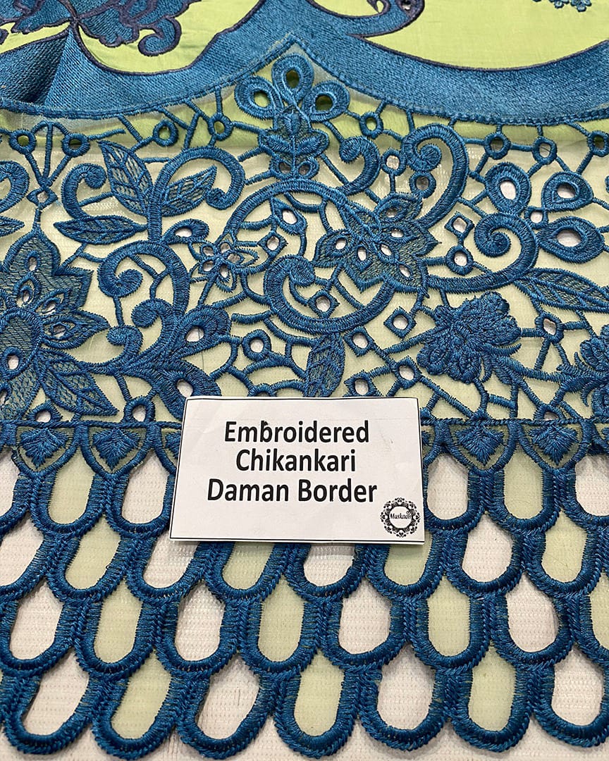 3 Piece Stitched Chikankari Embroidery Dress - Ready To Wear