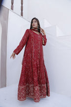 3 Piece Stitched Chiffon Maxi - Ready To Wear
