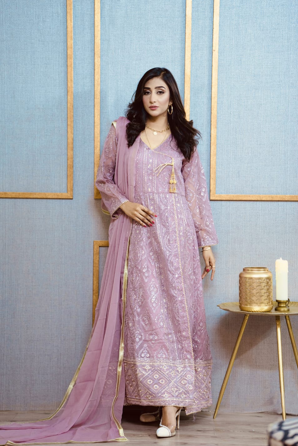 3 Piece Stitched Chiffon Maxi - Ready To Wear