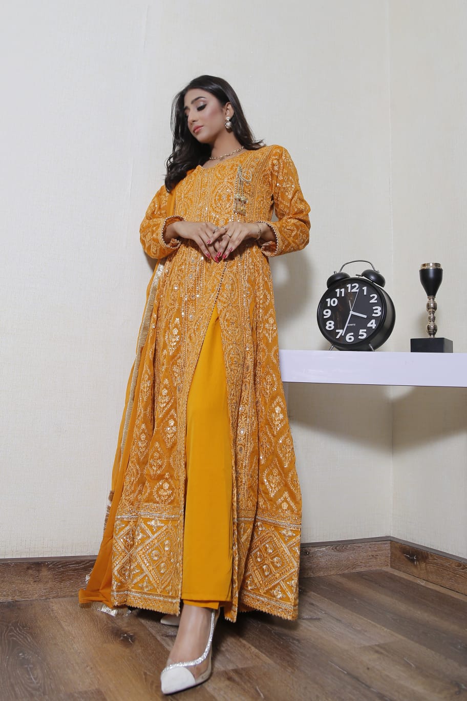 3 Piece Stitched Chiffon Maxi - Ready To Wear