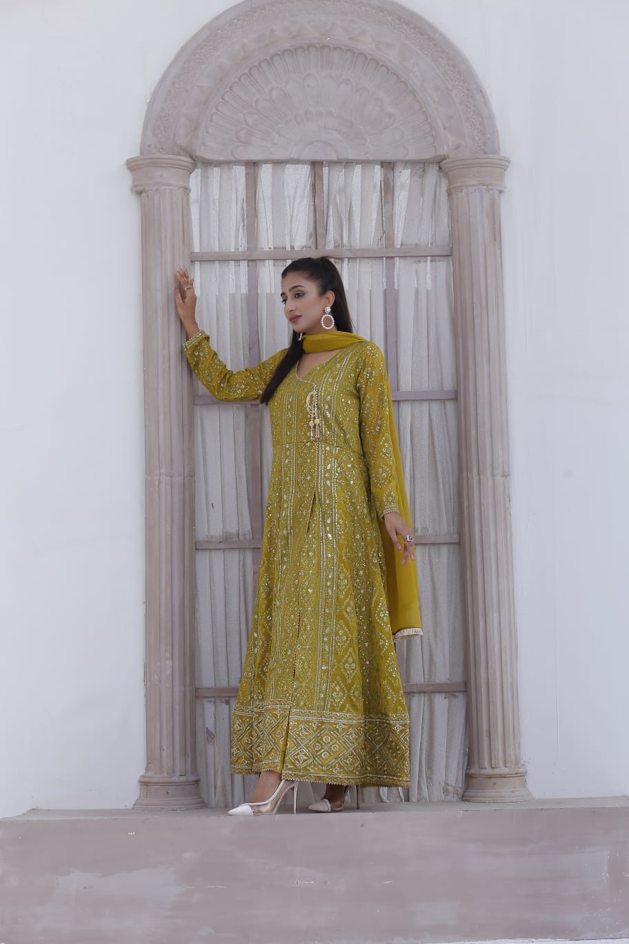 3 Piece Stitched Chiffon Maxi - Ready To Wear