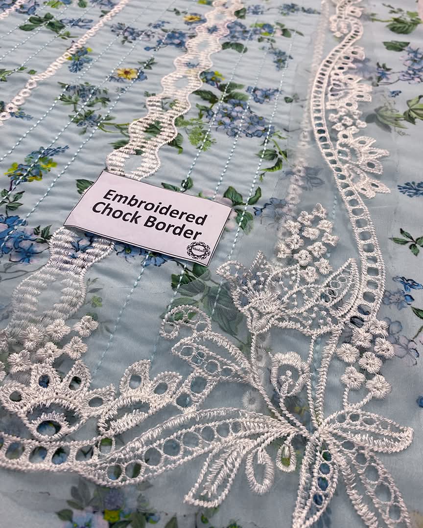 3 Piece Stitched Chikankari Embroidery Dress - Ready To Wear