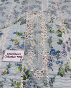 3 Piece Stitched Chikankari Embroidery Dress - Ready To Wear