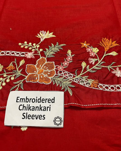 3 Piece Embroidery Chikankari Stitched Suit - Ready To Wear