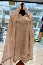 3 Piece Stitched Chiffon Embroidery Dress - Ready To Wear