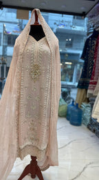 3 Piece Stitched Chiffon Embroidery Dress - Ready To Wear