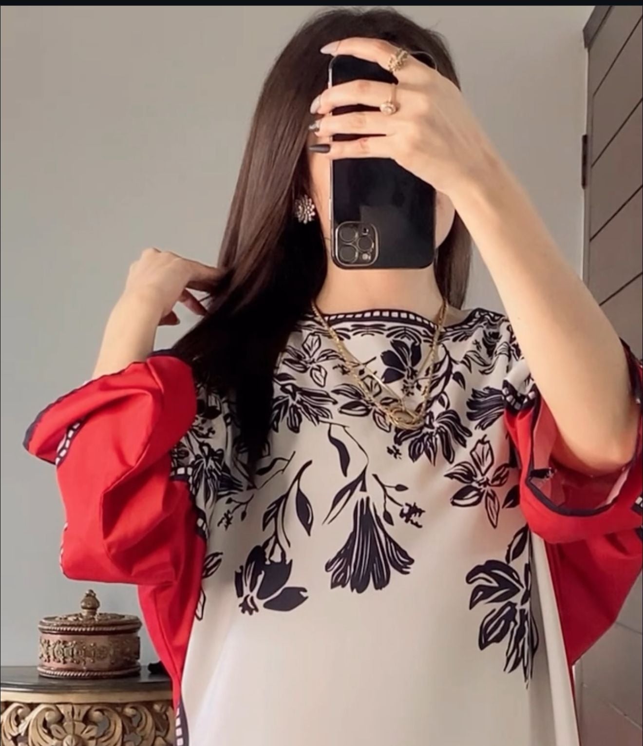 3 Piece Stitched Kaftan in Silk Fabric - Ready To Wear