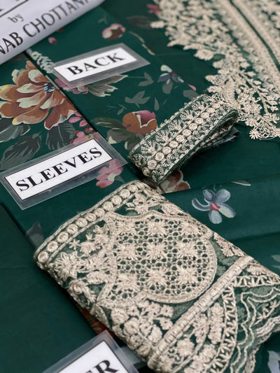 3 Piece Stitched Linen Suit - Ready To Wear