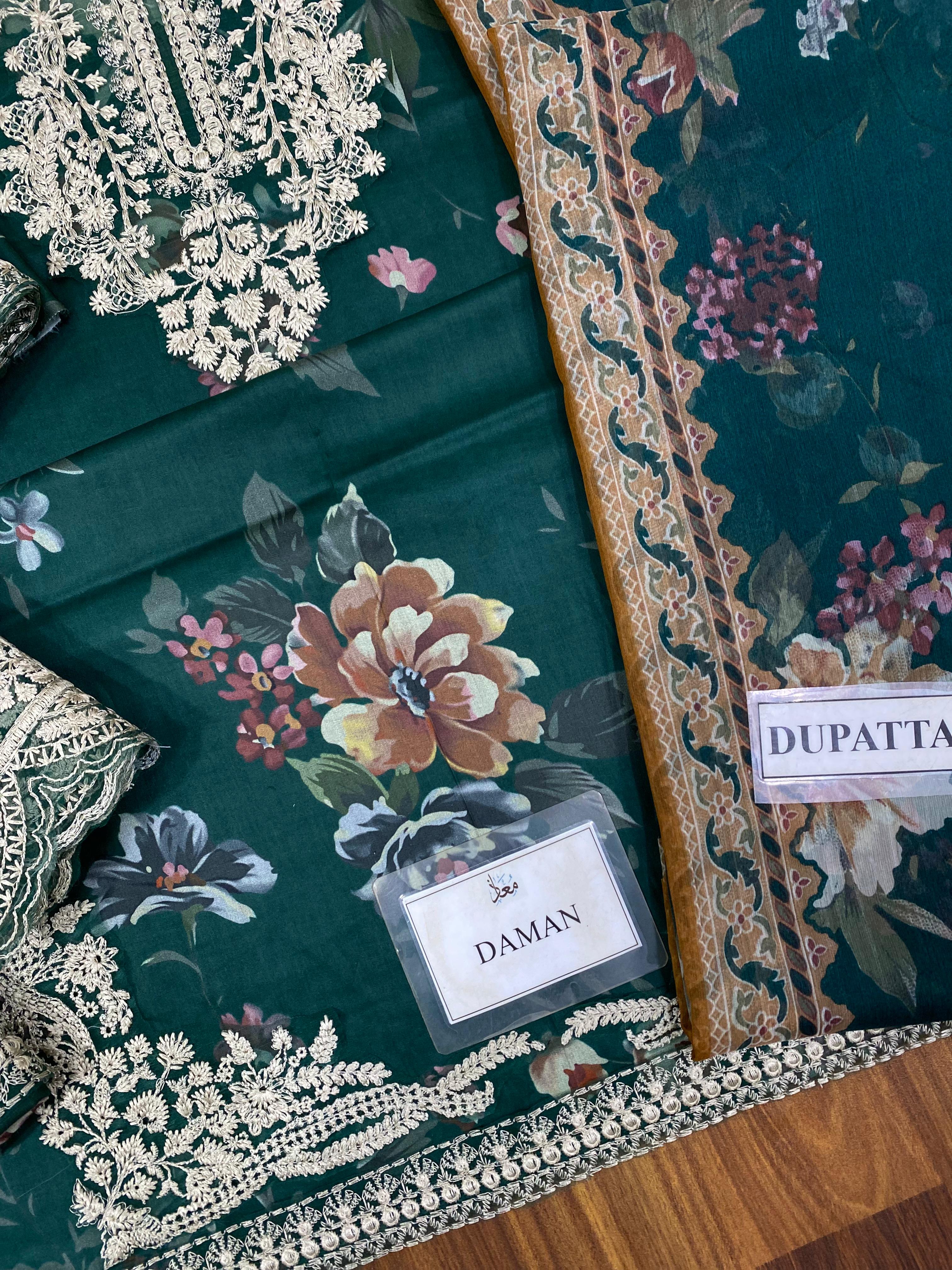 3 Piece Stitched Linen Suit - Ready To Wear