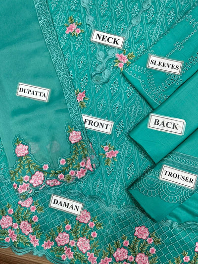 3 Piece Stitched Chikankari Suit - Ready To Wear