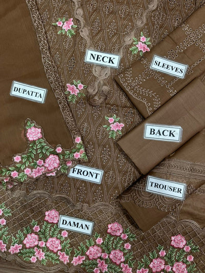 3 Piece Stitched Chikankari Suit - Ready To Wear